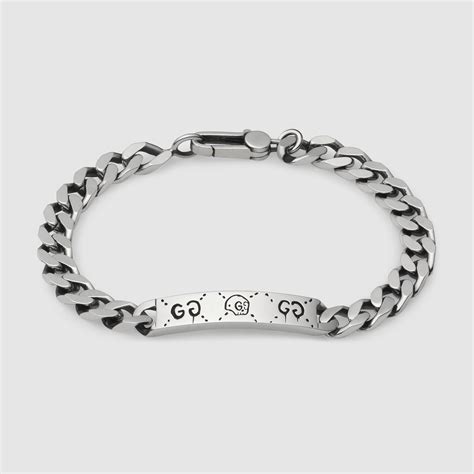 guccighost chain bracelet in silver|gucci ghost chain bracelets.